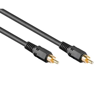 DINIC Audio-Video Kabel Cinch Stecker, Anschlusskabel, High Quality, RG 59/U, schwarz